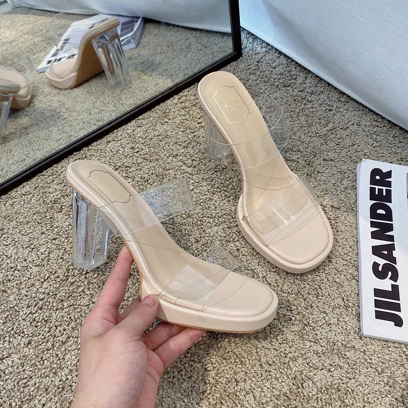 Fashion Outside Wear Transparent Slippers