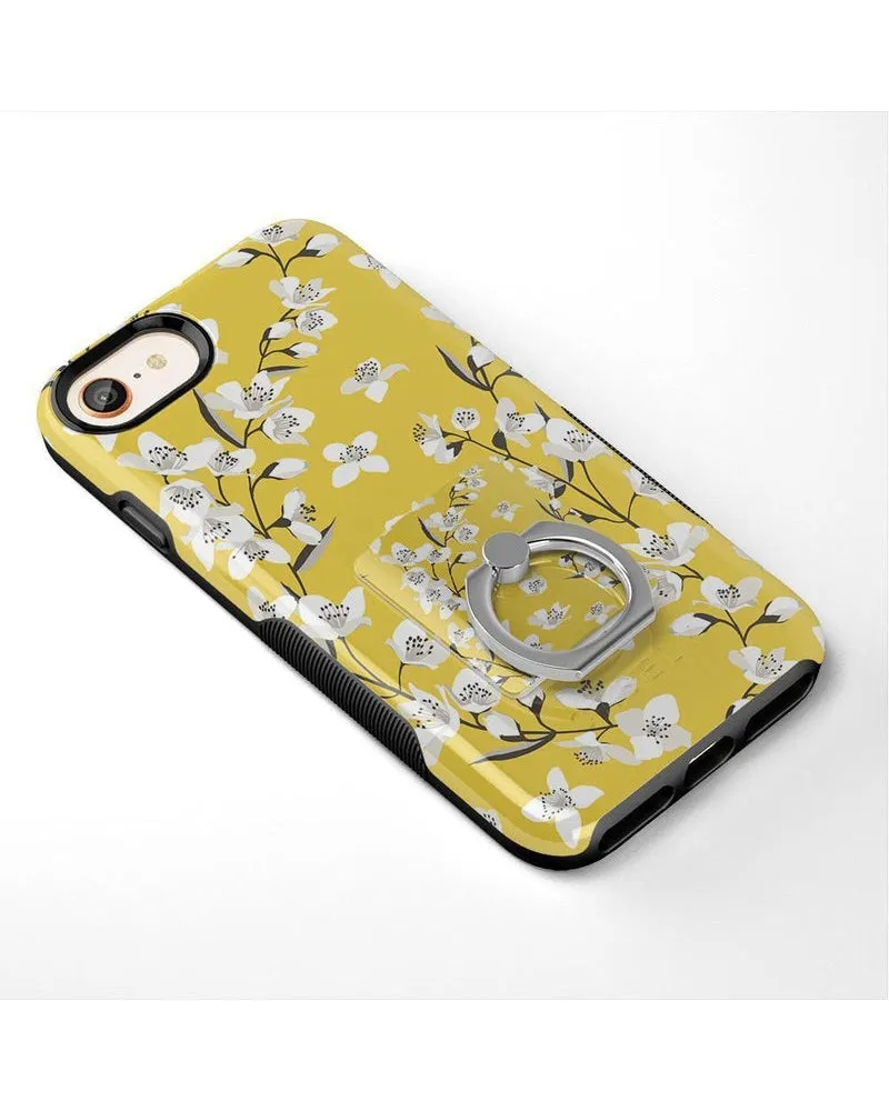 Floral Forest | Yellow Cherry Blossom Floral Phone Ring