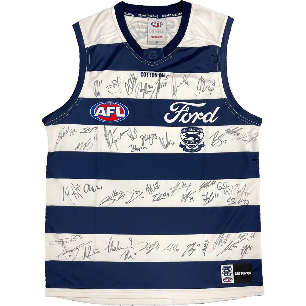 GEELONG CATS 2024 SQUAD SIGNED OFFICIAL GUERNSEY