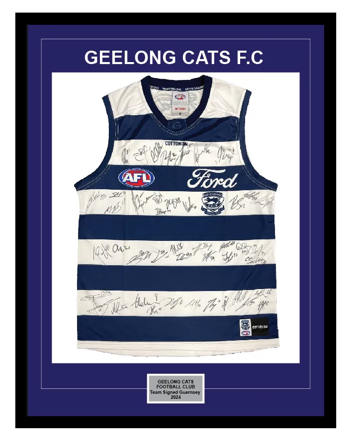 GEELONG CATS 2024 SQUAD SIGNED OFFICIAL GUERNSEY