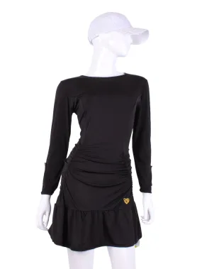 Generous Long Sleeve Monroe Tennis Dress Black