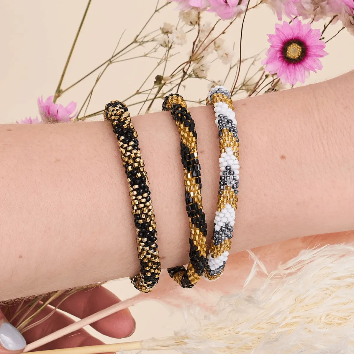 Golden Dawn | Himalayan Glass Bead Bracelet