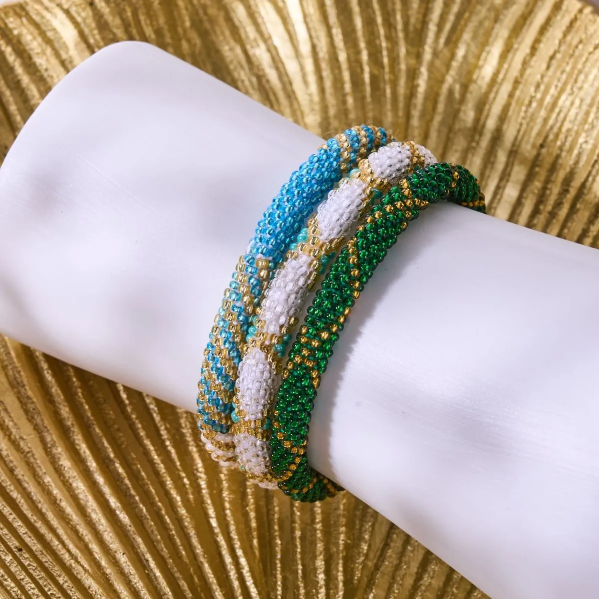 Golden Pines | Himalayan Glass Bead Bracelet