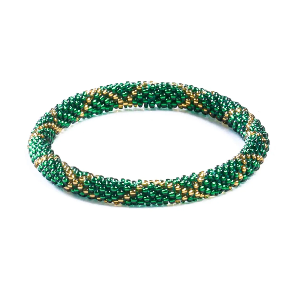 Golden Pines | Himalayan Glass Bead Bracelet