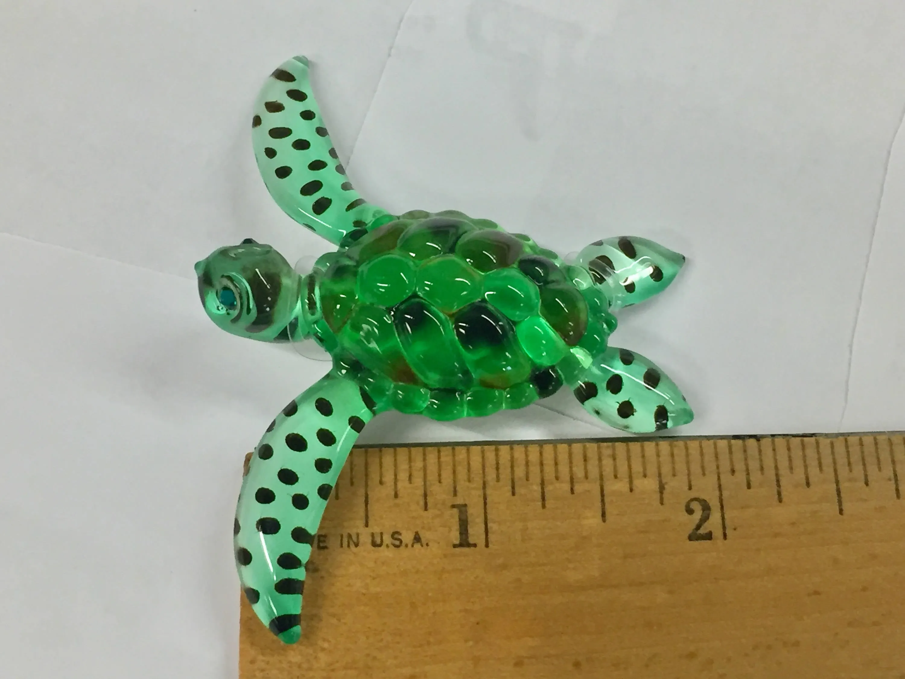 Green Sea Turtle Glass Figurine