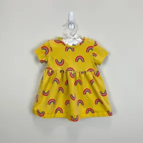 Hanna Andersson Girls Yellow Rainbow Dress 75 cm (12-18 Months)