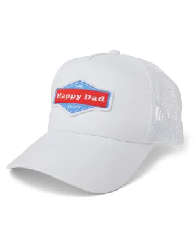 Happy Dad Trucker Hat (White)