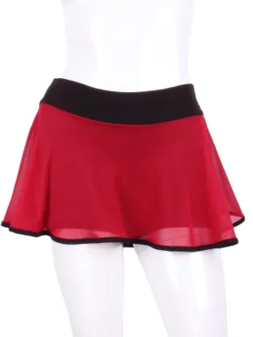 Limited Red Mesh Black Shorties Love O Skirt