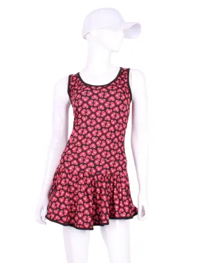 Limited Sandra Mee Court To Cocktails Tennis Dress NSEW Mini Hearts On Black