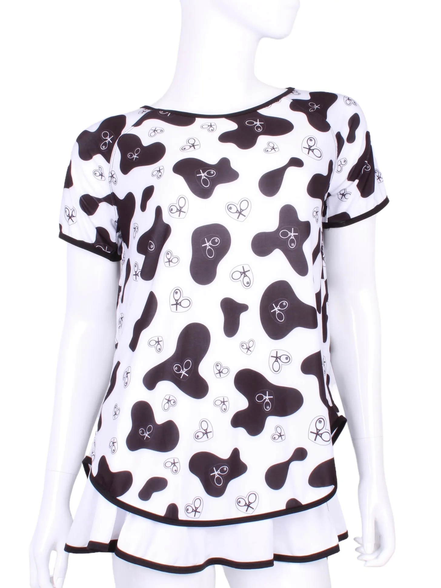 Limited Short Sleeve Tie Back Cow Print