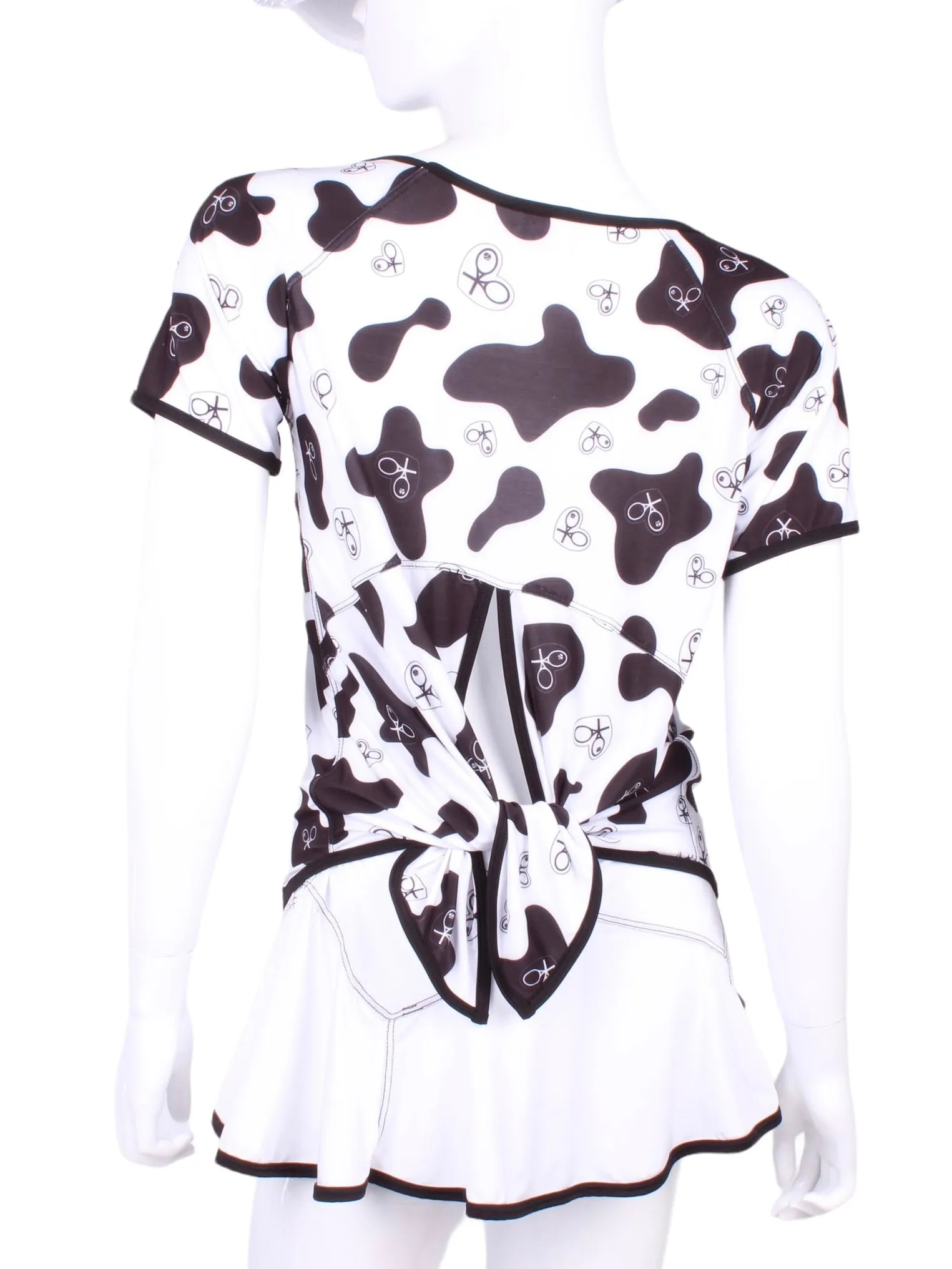 Limited Short Sleeve Tie Back Cow Print