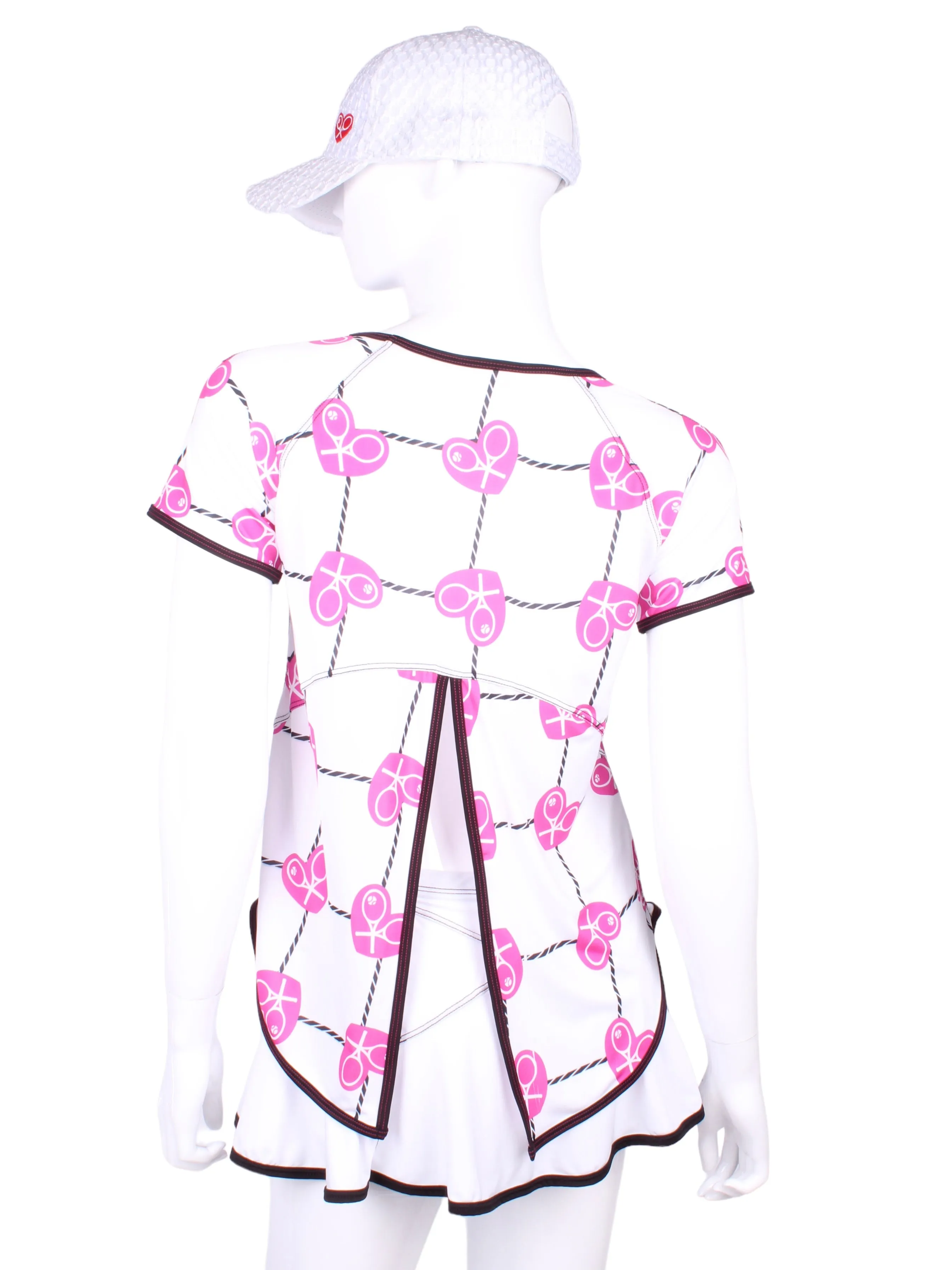 Limited Tie Back Tee Short Sleeve Pink Hearts & Net