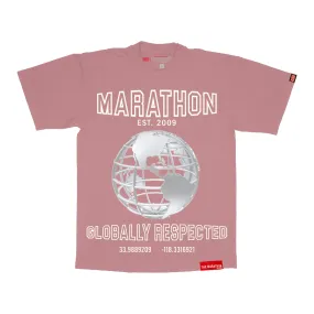 Marathon Globally Respected T-Shirt - Coral/Cream