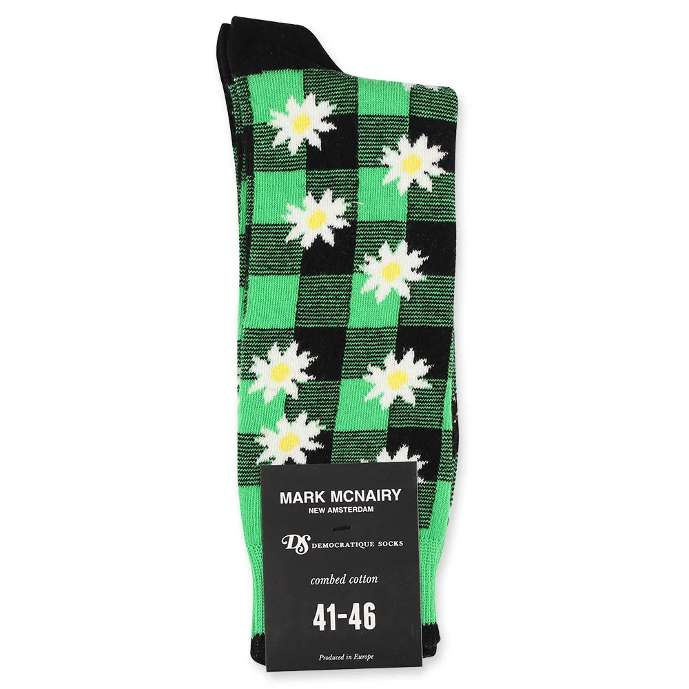 Mark McNairy x Democratique Socks Buffalo Daisy Sea Green