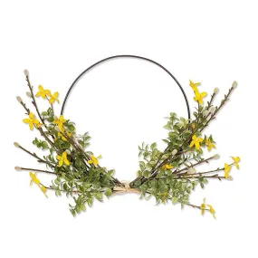 MEDIUM HOOP WREATH WITH FORSYTHIA 18"