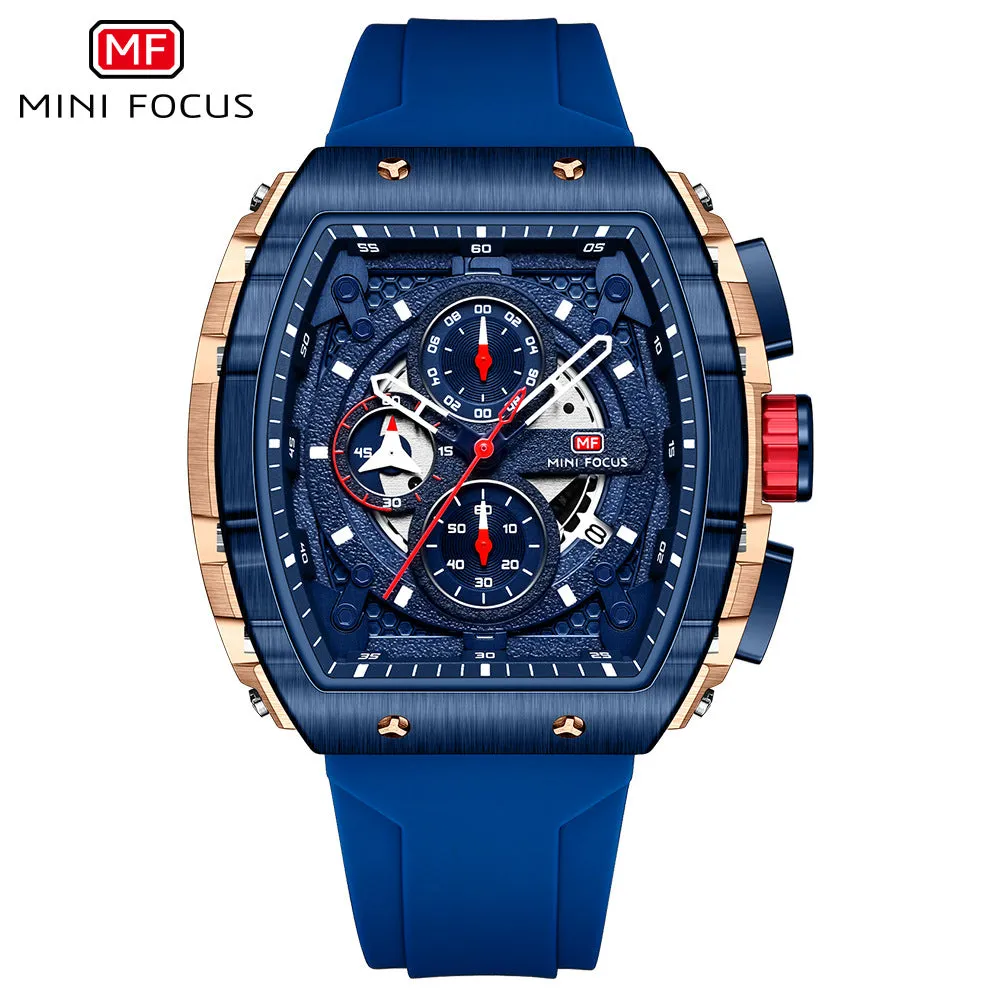 Men's Luxury Top Brand Quartz Sport Watches Silicone Strap Chronograph Wristwatches | MF0399G