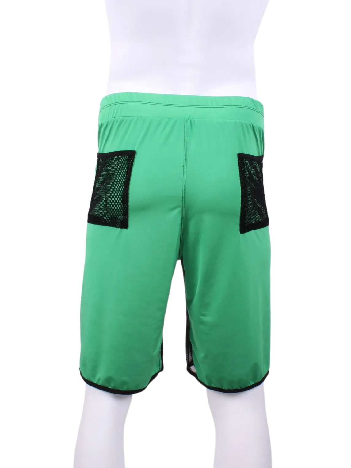 Men's Shorts Long Green With Mesh