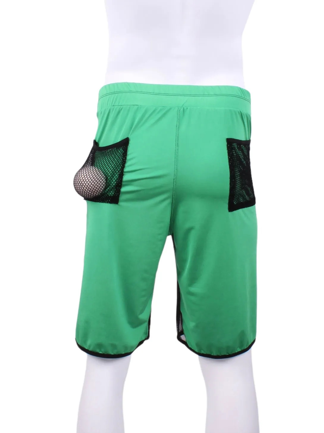 Men's Shorts Long Green With Mesh