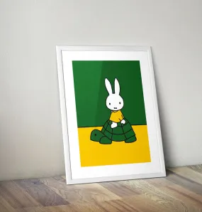 Miffy on a Tortoise Framed Mini Poster