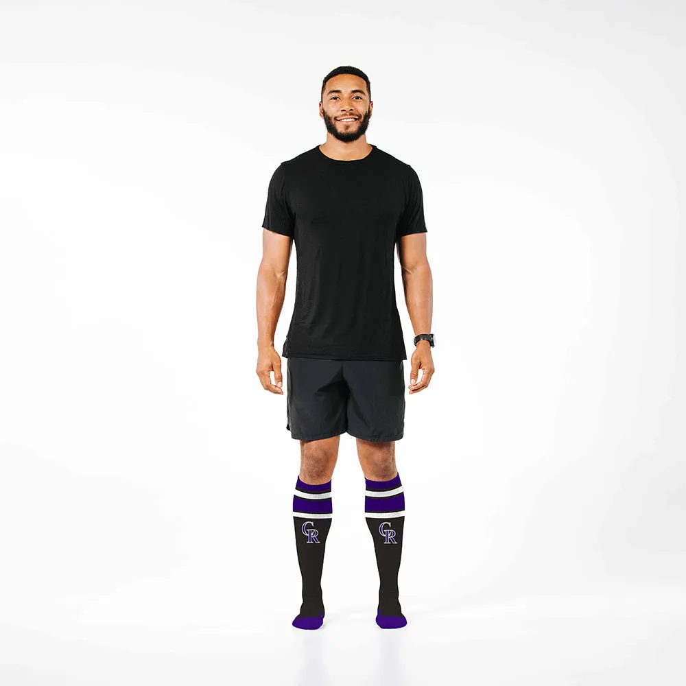 MLB Compression Socks, Colorado Rockies - Classic Stripe