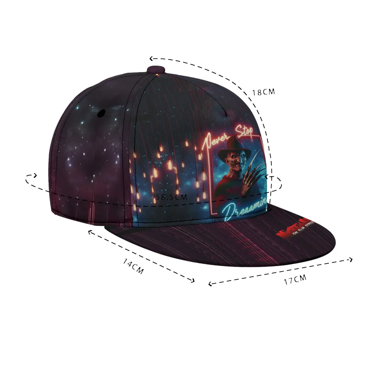 Nightmare Freddy Elm Street Flat-Brim Baseball Cap With Box