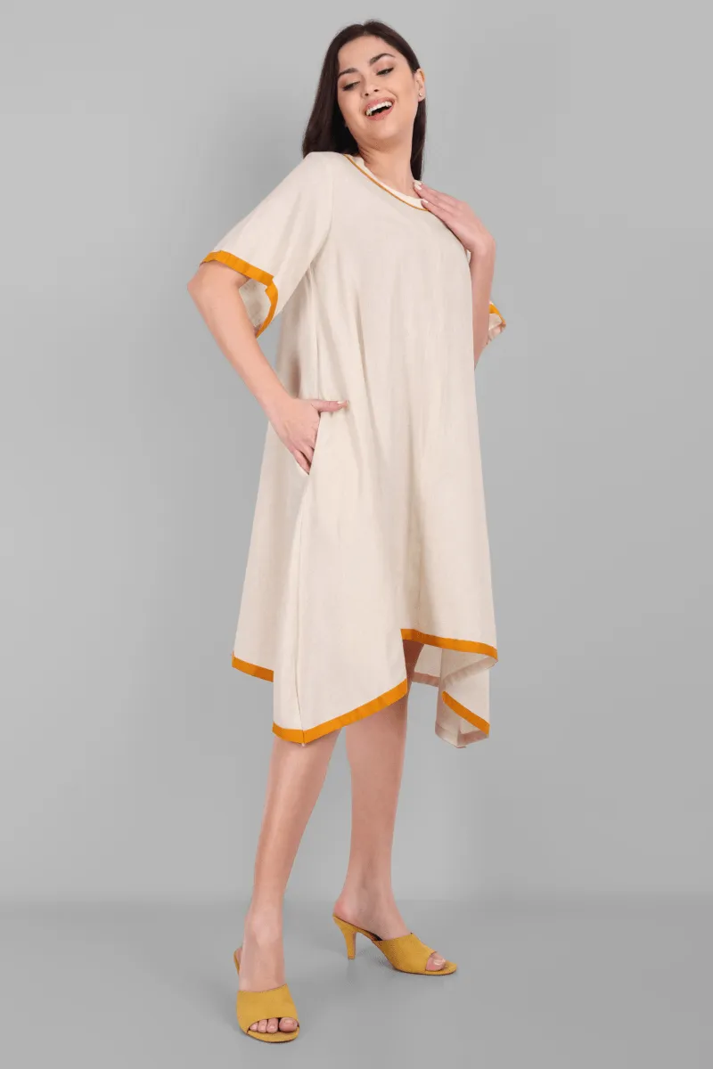 Off White Cotton Kaftan Dress