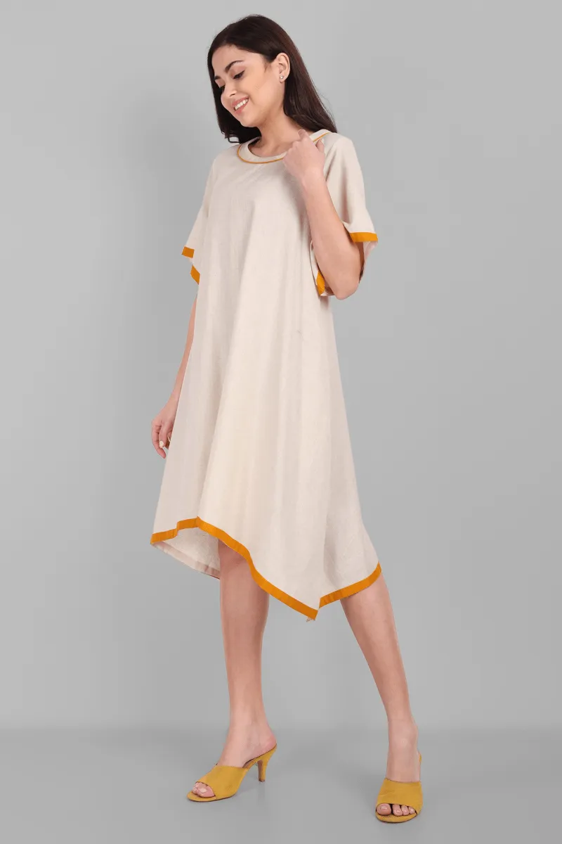 Off White Cotton Kaftan Dress