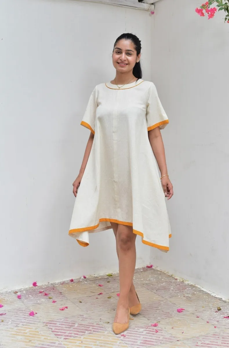 Off White Cotton Kaftan Dress