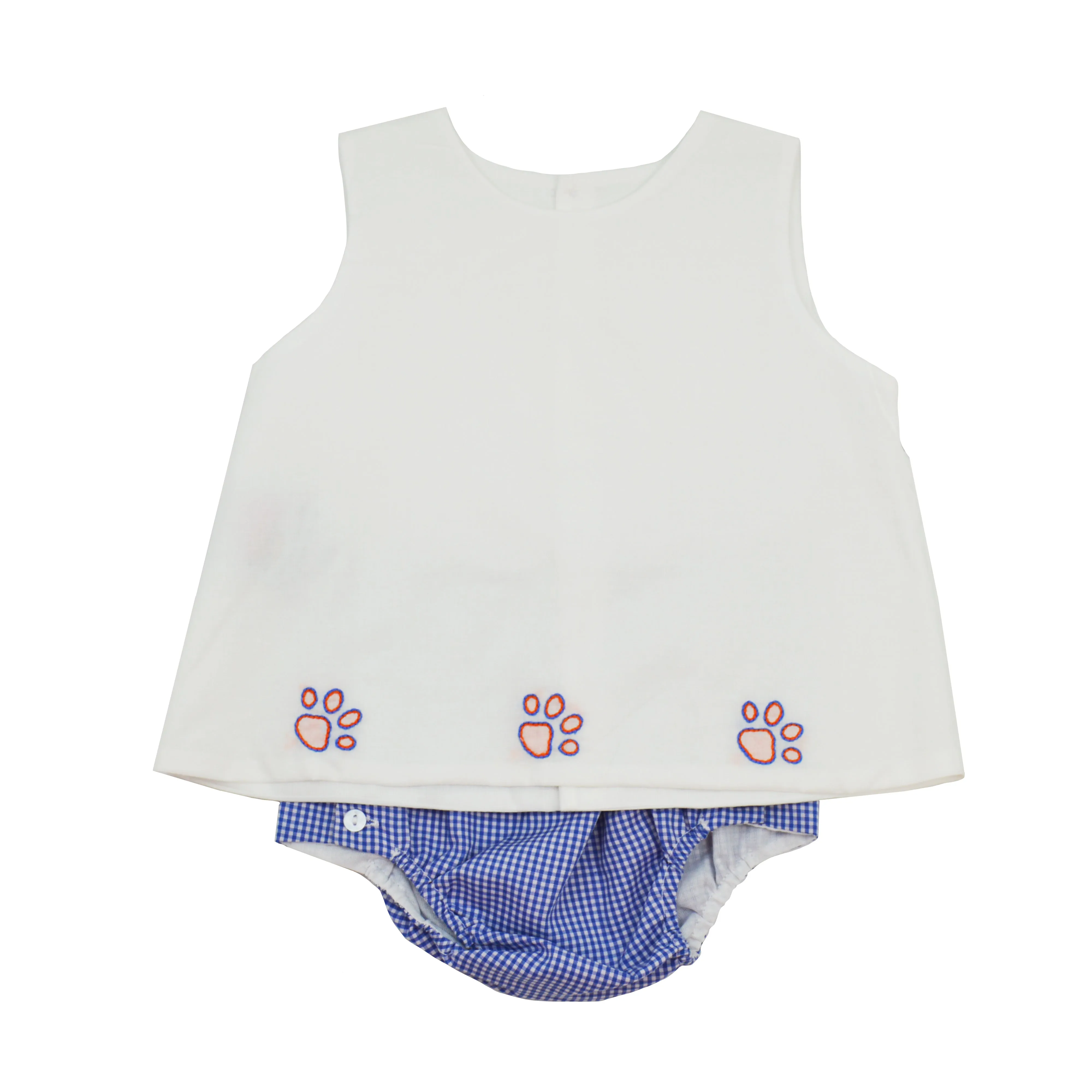 Paw Print Diaper Set | Orange & Blue (9M)