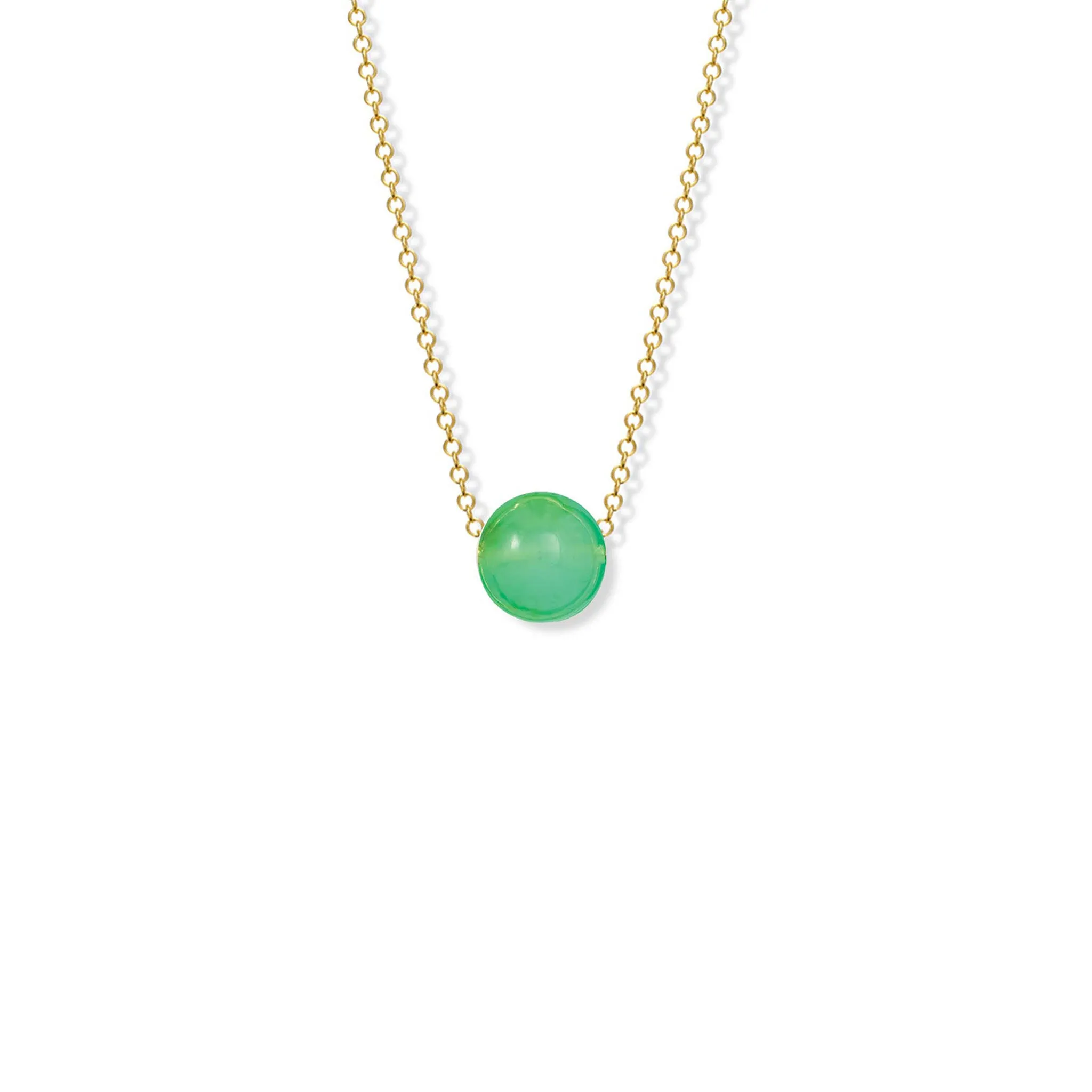 Pelota Necklace Yellow Gold - Fine Chrysoprase