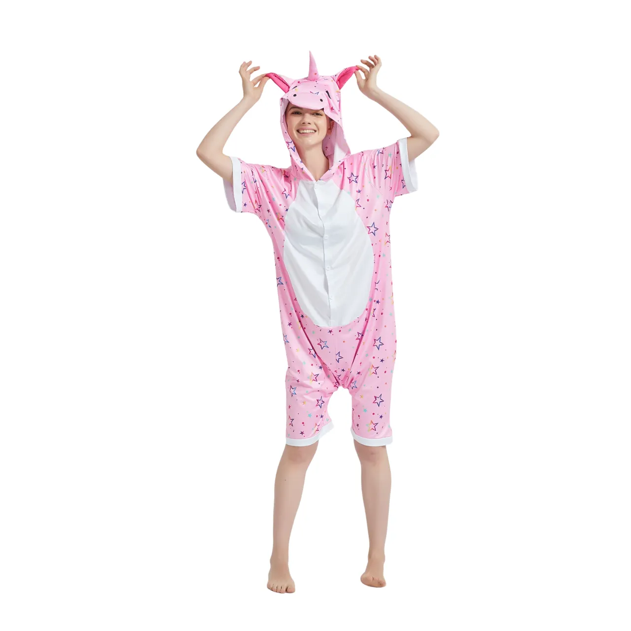 Pink Star Unicorn Adult Summer Onesie