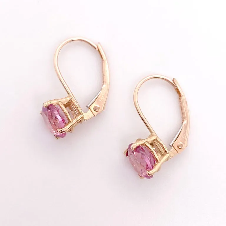 Pink Topaz Dangle Earrings