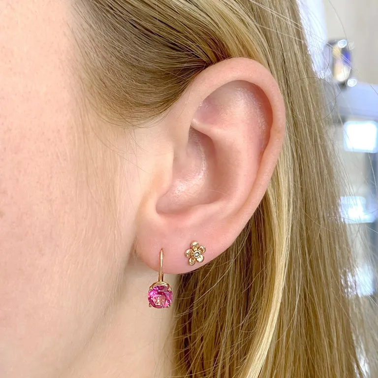 Pink Topaz Dangle Earrings