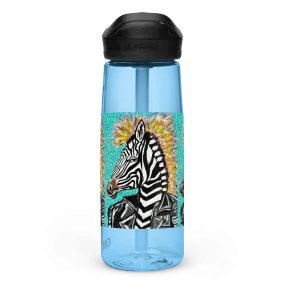 Punk Rock Zebra Sports Water Bottle