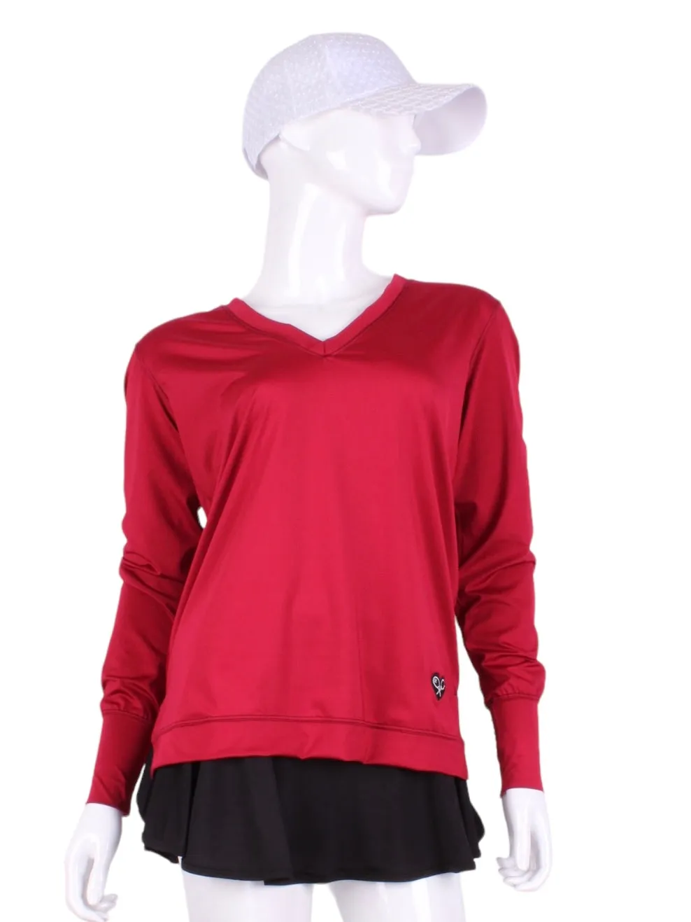 Raspberry Red Long Sleeve Very Vee Tee