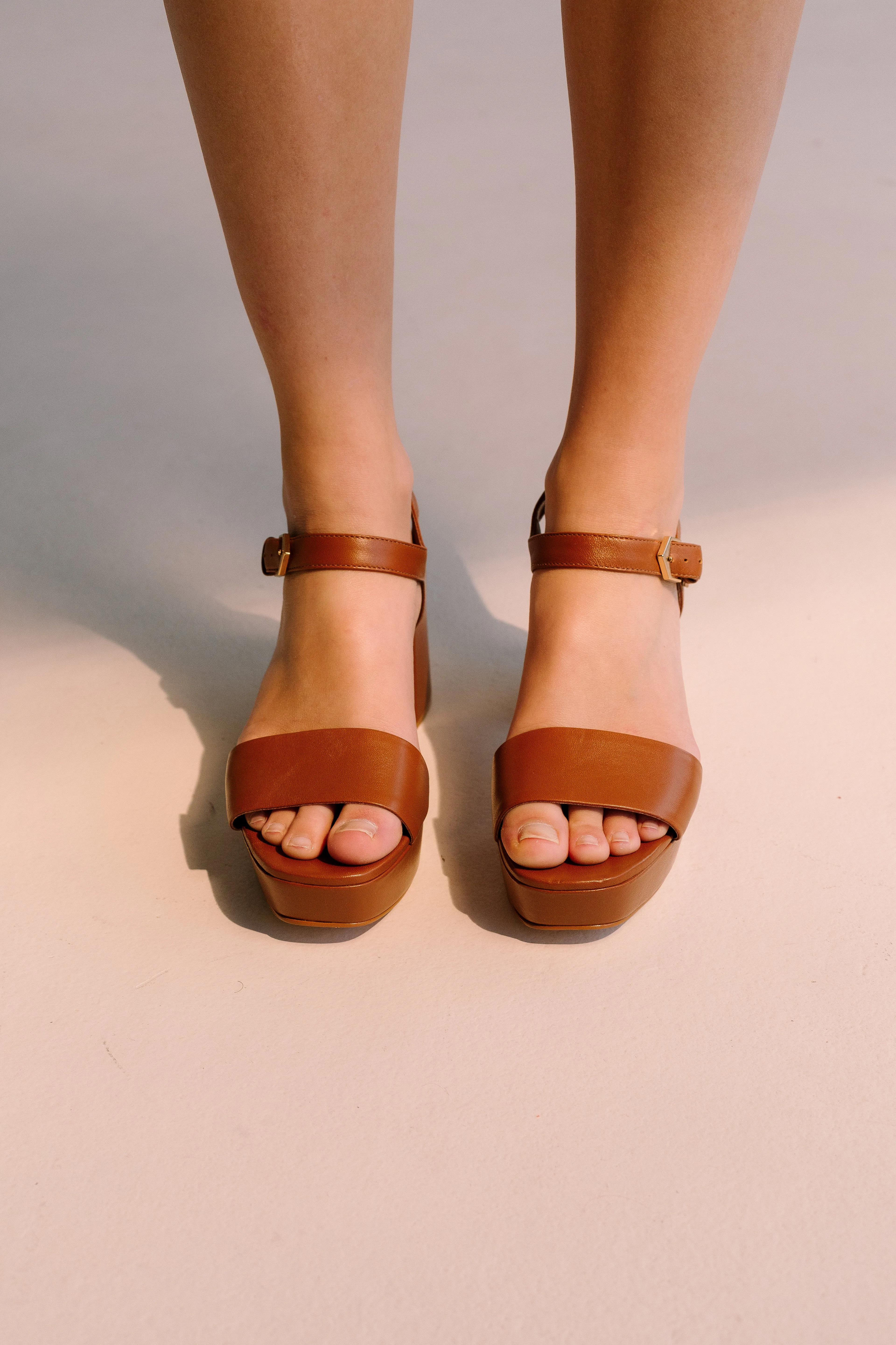 Renata Heel Sandals - Tan