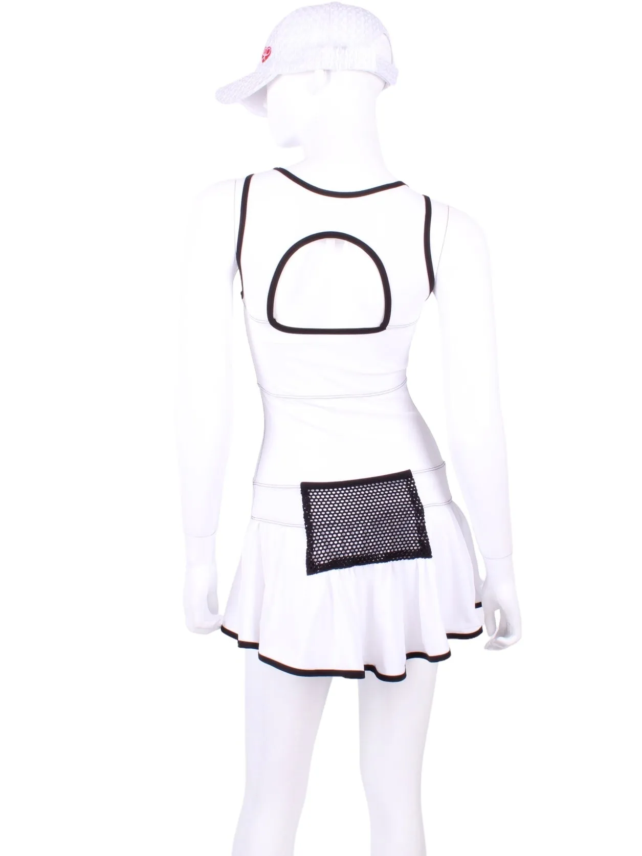 Sandra Mee Court To Cocktails Tennis Dress White With Mesh