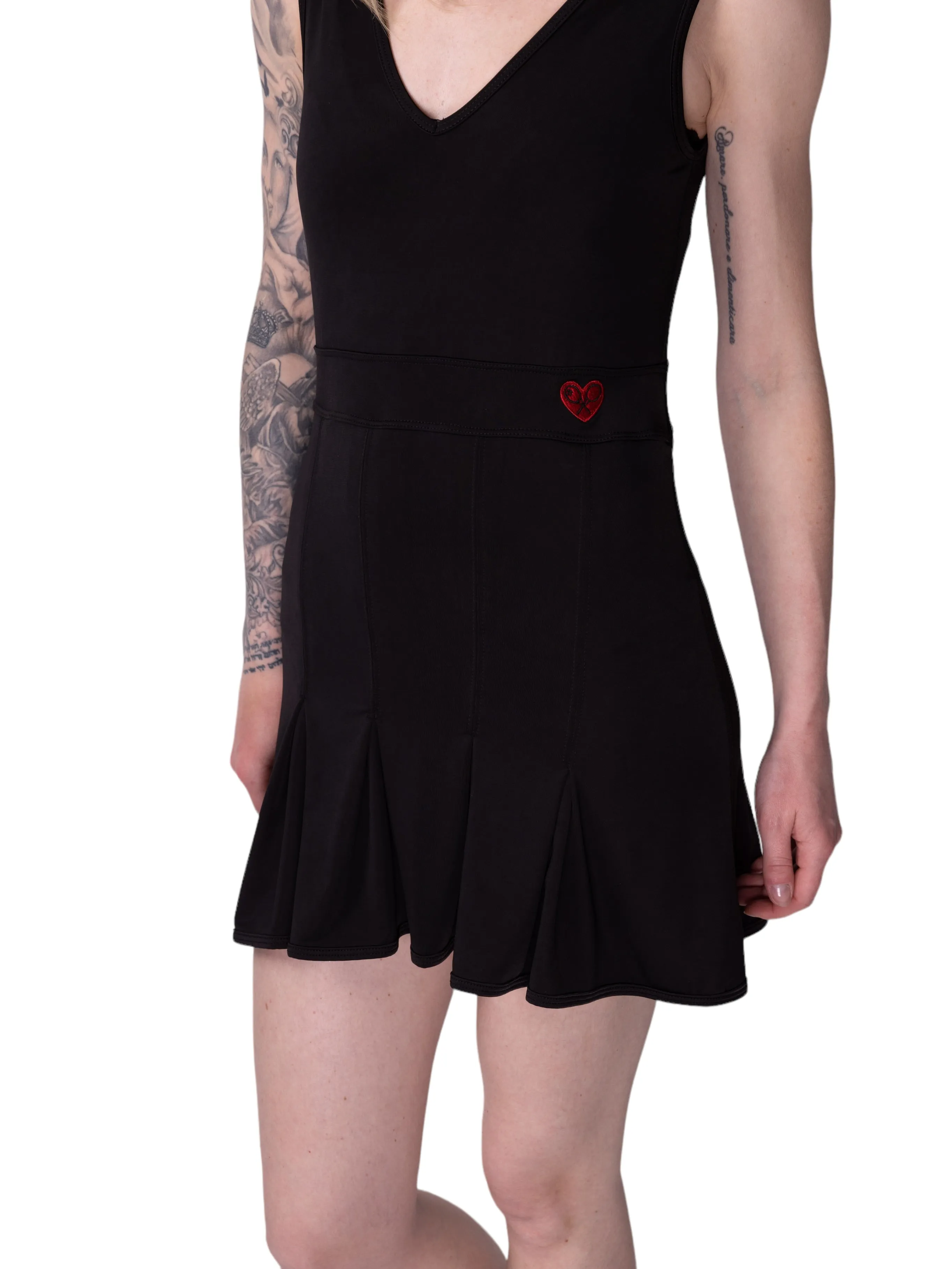 Short Black Angelina Court to Cocktails Tennis Dress