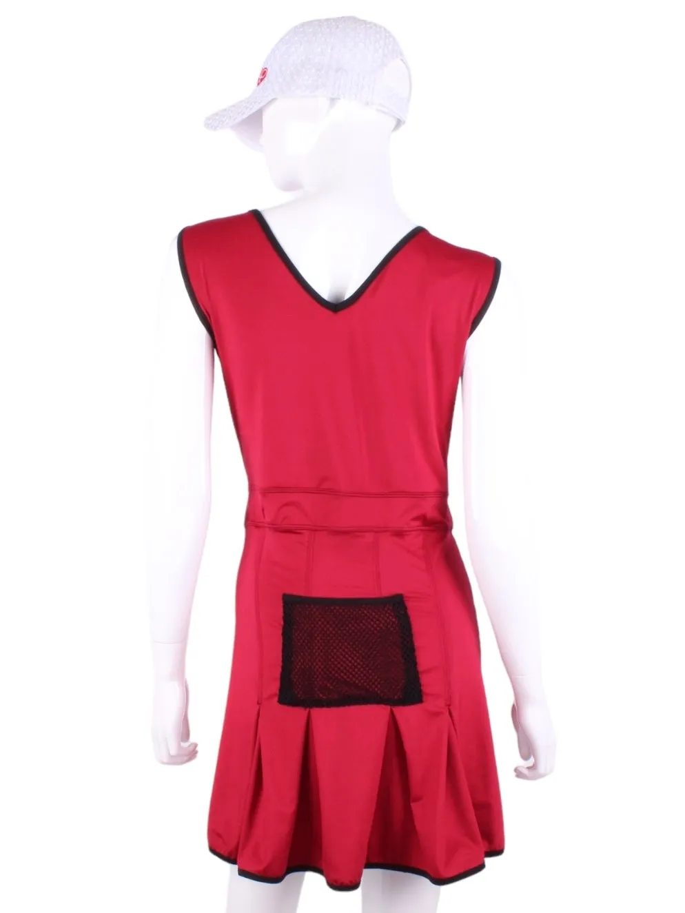 Short Red Angelina Court to Cocktails Tennis Dress