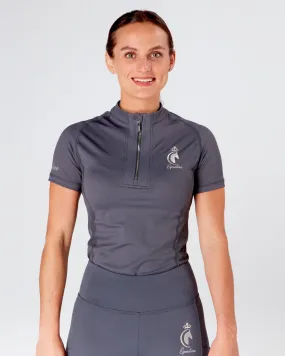 Short Sleeve Equestrian Technical Base Layer - URBAN SLATE