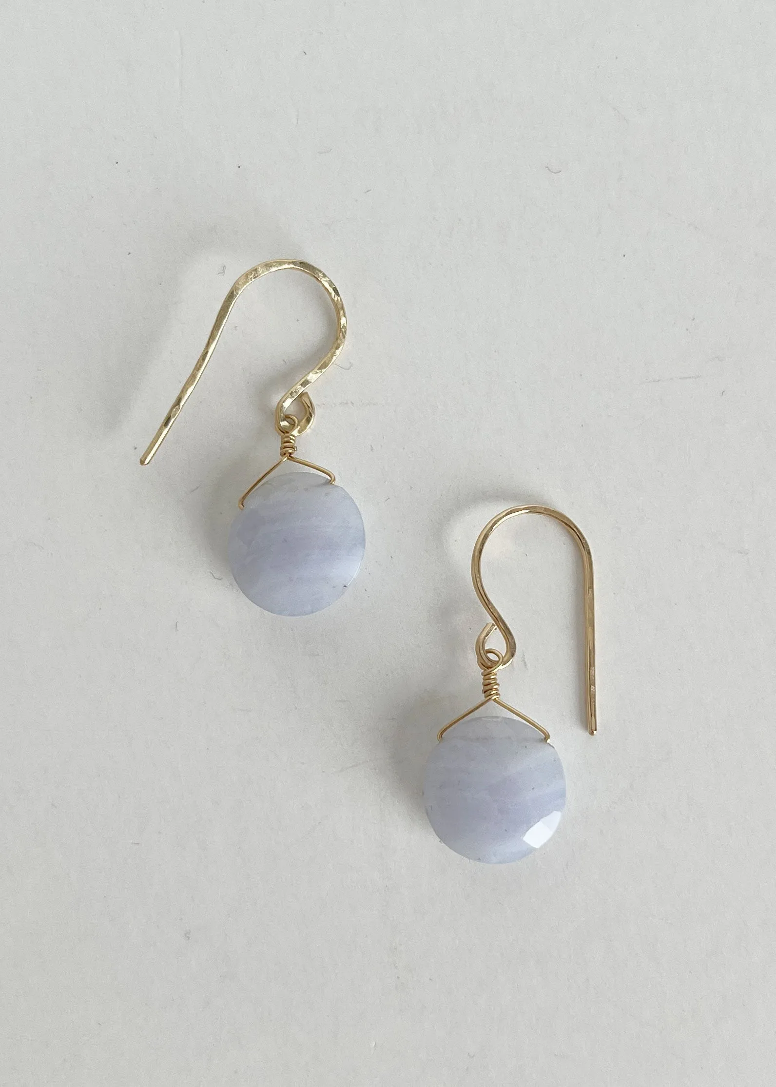 Small Blue Lace Agate Earrings