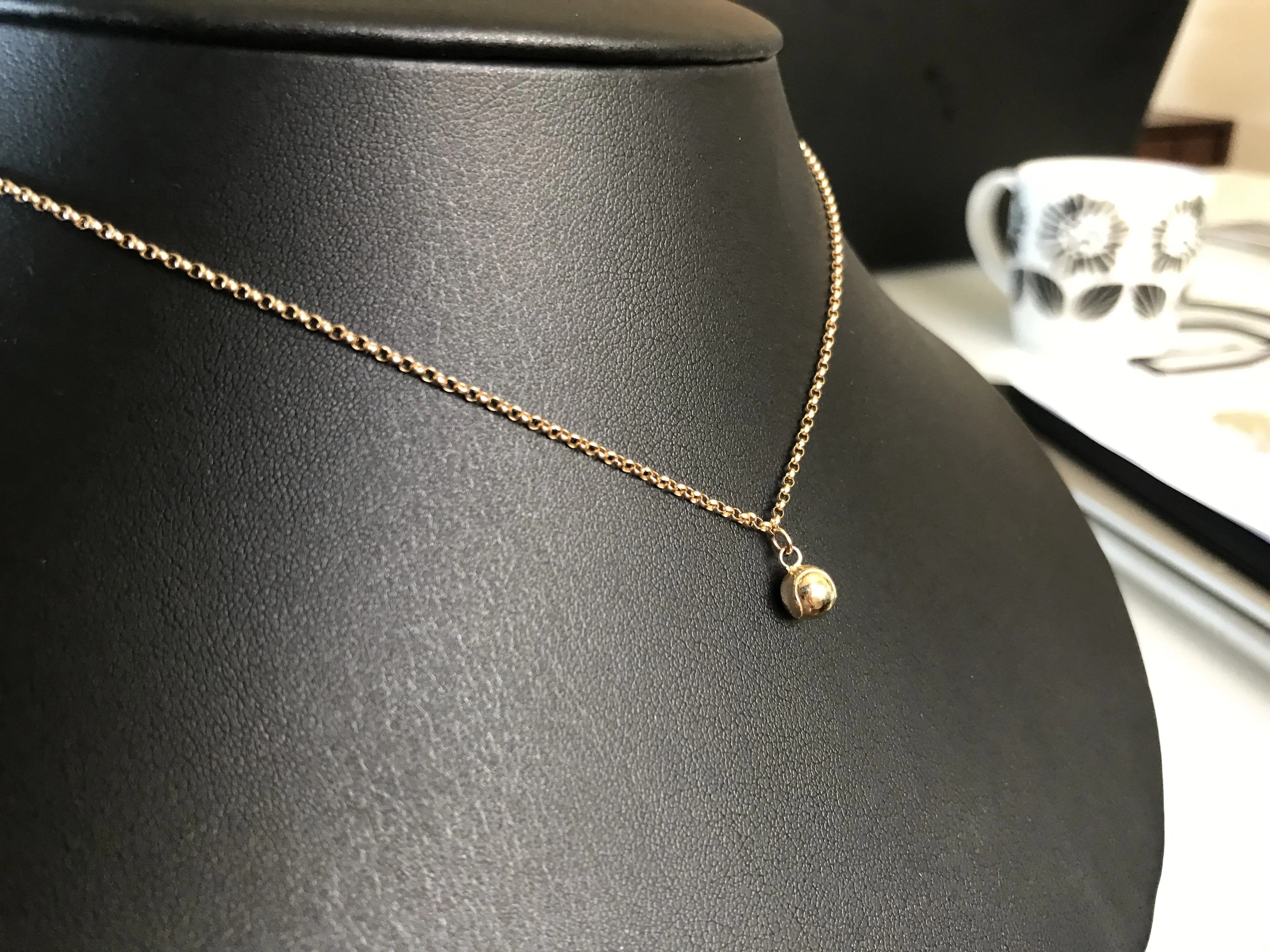 Solid Gold Ball Tennis Necklace