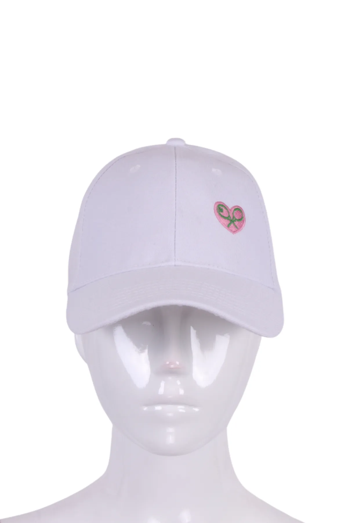 Spring Collection Trucker Hat with Pink Heart   Rackets Logo