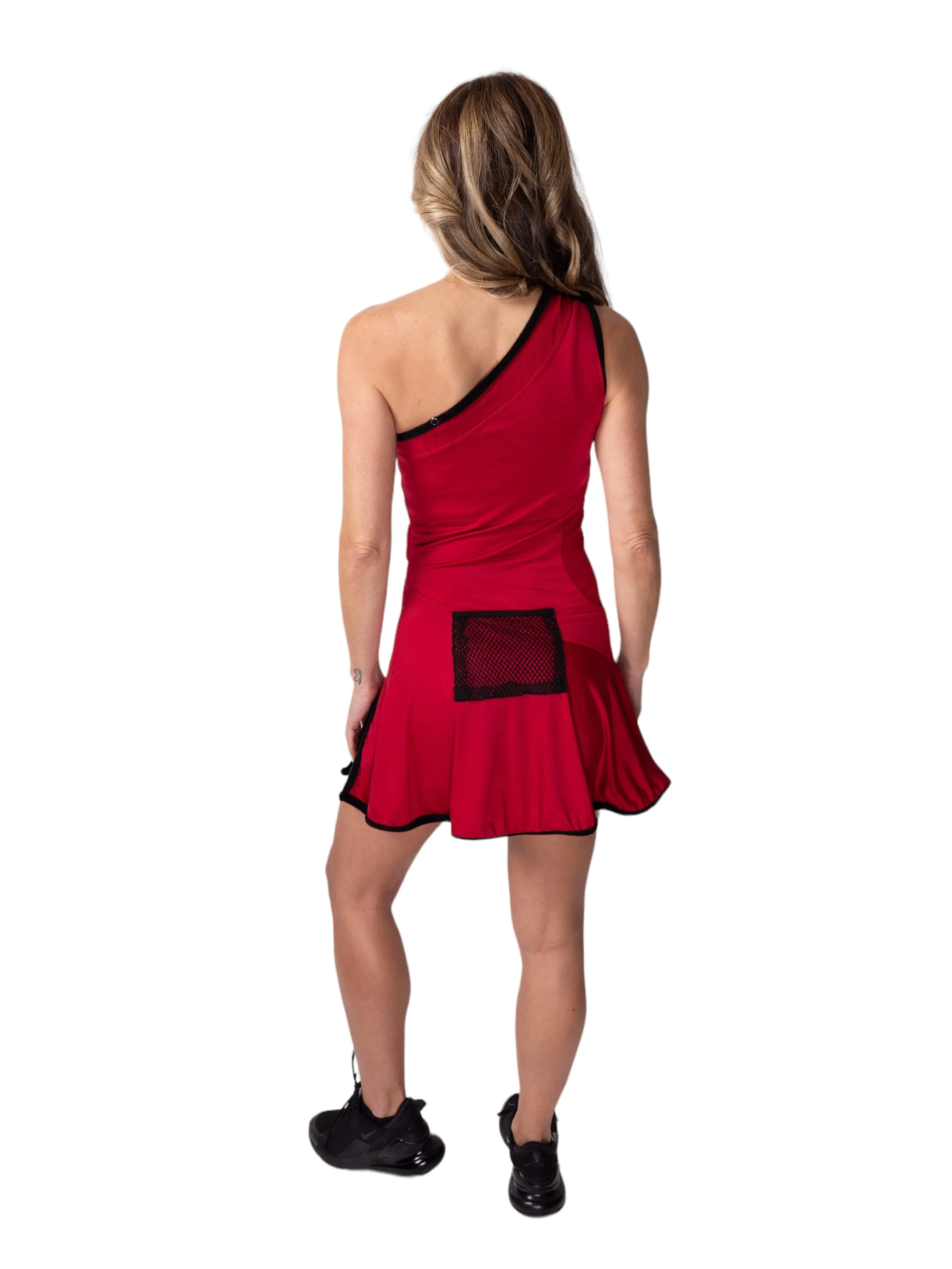 The Charmaine Court To Cocktails Tennis Dress in Red