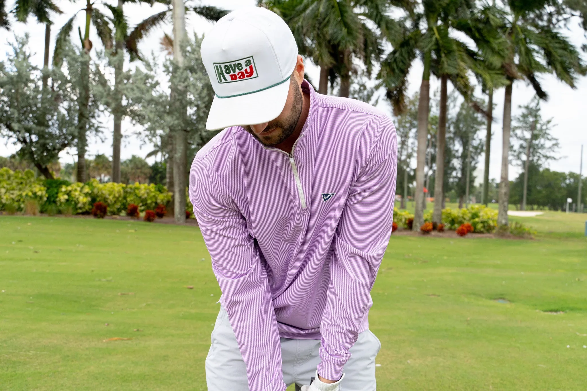 The Lavender Microstripe Quarter-Zip