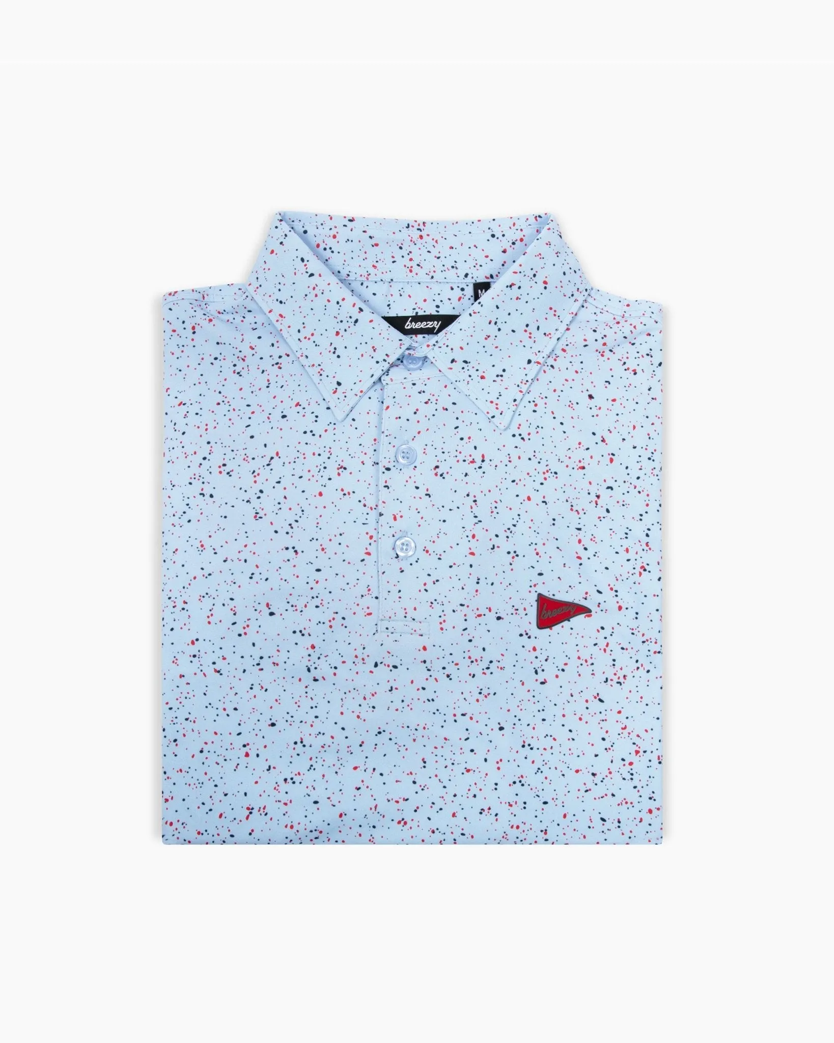 The USA Splatter Light Blue Polo