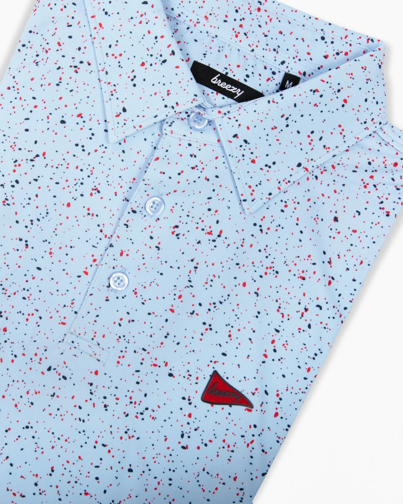 The USA Splatter Light Blue Polo