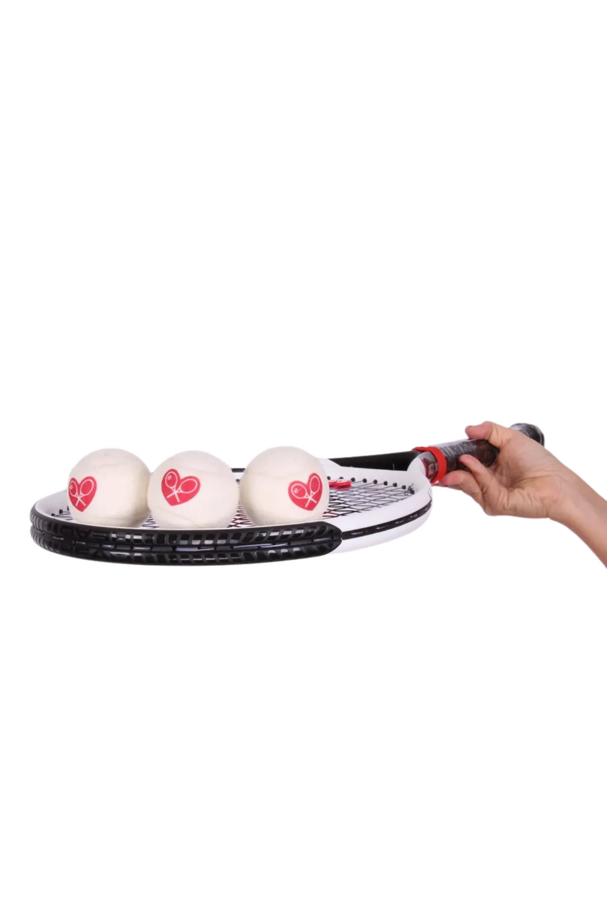 White Tennis Balls Heart   Racket