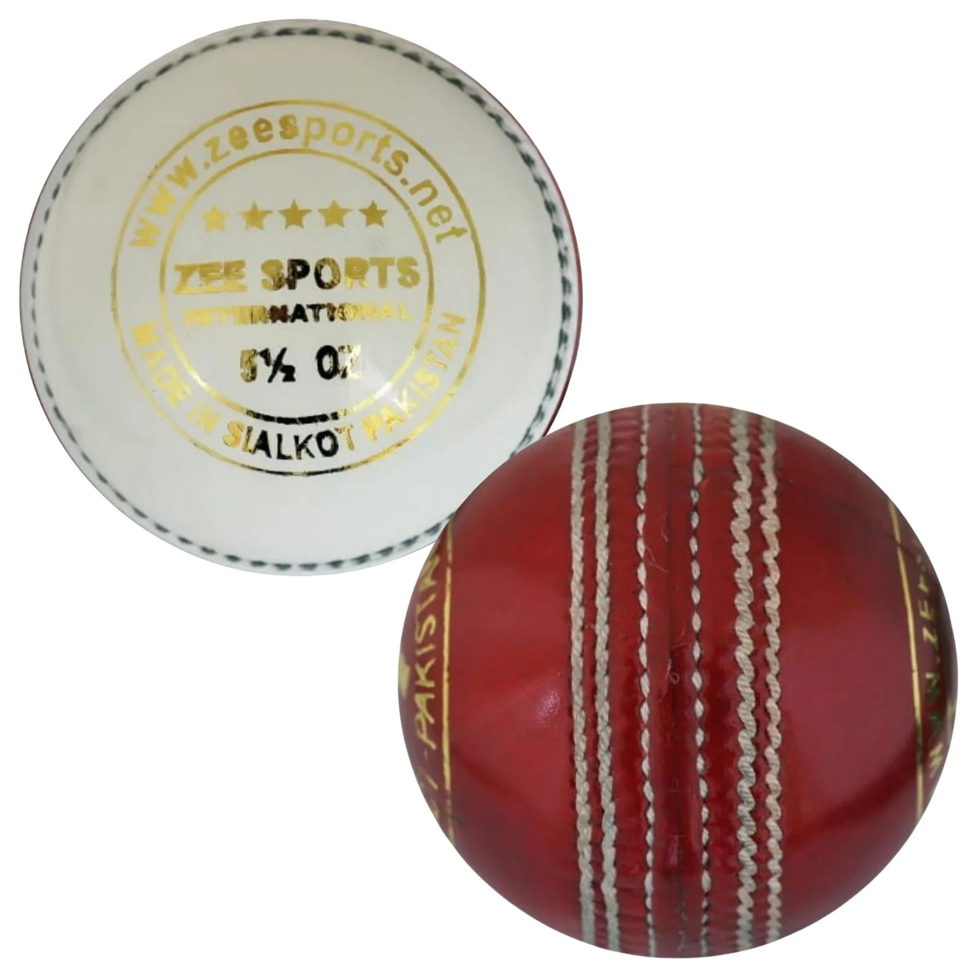 Zee Sports Cricket Balls Premier 5-Star Red or White